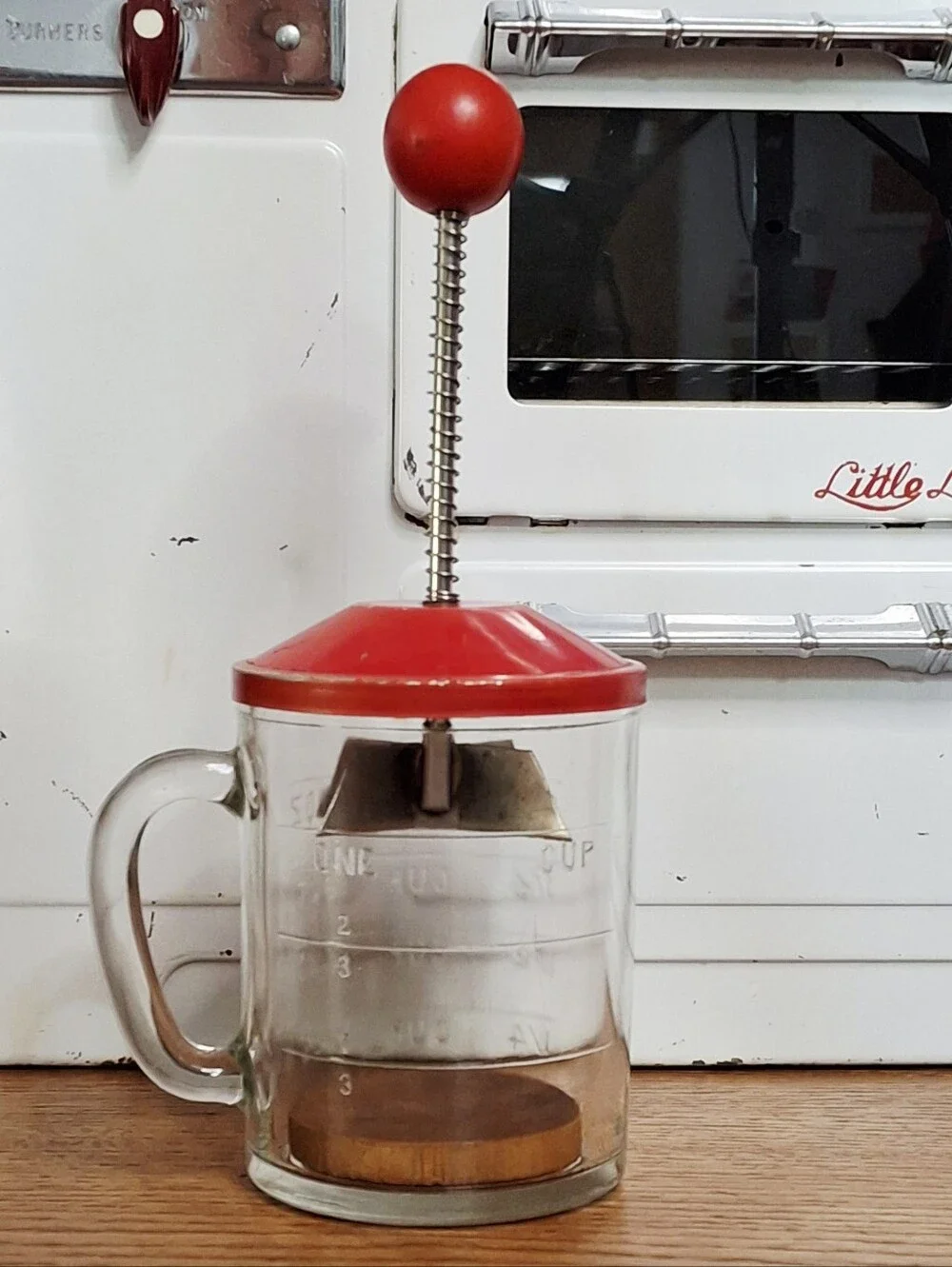 Vintage Red Hazel Atlas Food Chopper Kitchen Collectible USA